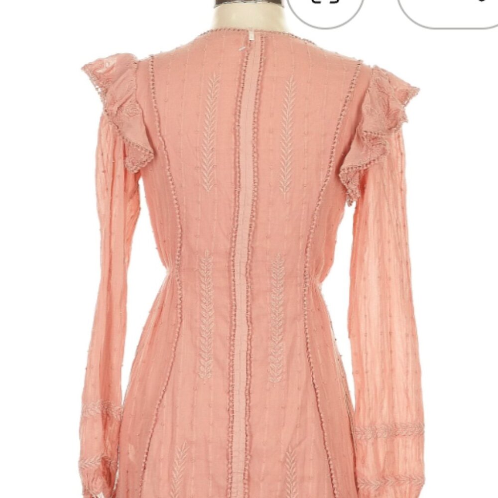 Free People Isabella Mini Dress Pink Ruffle - Picture 4 of 6